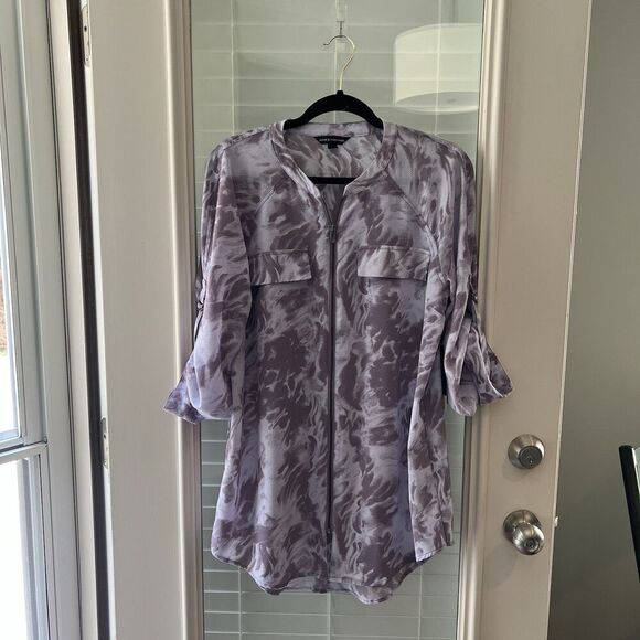 Rock & Republic Tunic Large Blouse Full Zip Artsy - Picture 1 of 4